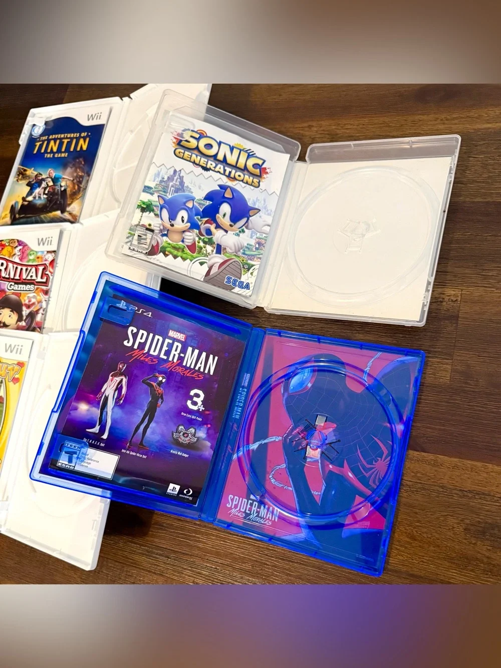 5 Empty Video Game Cases Boxes Manuals Wii PS3 PS4 Marvel Spider-Man Sonic POKE